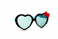 детские солнцезащитные очки сердце-шипы черный голубой  красный бант