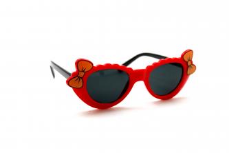 детские солнцезащитные очки 2 бантика красный черный